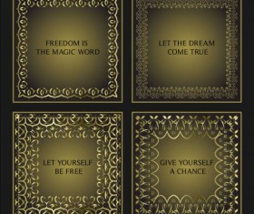 Golden decorative frames vectors set 01