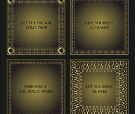 Golden decorative frames vectors set 02