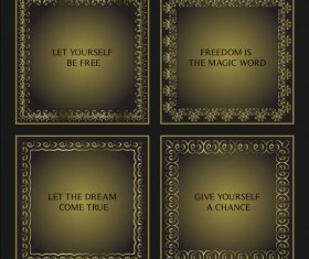 Golden decorative frames vectors set 03