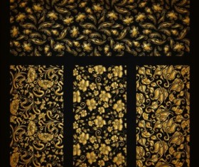 Golden floral ornaments vector material 01