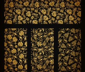 Golden floral ornaments vector material 03