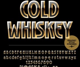 Golden with black number and alphabets vector