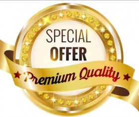 Golden with diamond premium quality labels 01