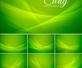 Green curly abstract vector background