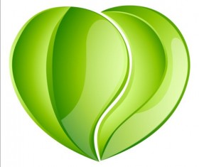 Green leaves heart vector