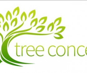 Green tree logos vector graphic 01