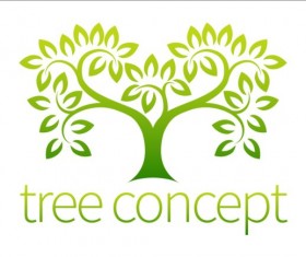 Green tree logos vector graphic 01 free download