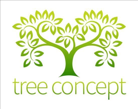 Green tree logos vector graphic 03