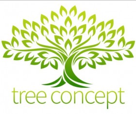 Green tree logos vector graphic 05