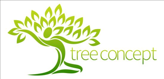 Green tree logos vector graphic 06