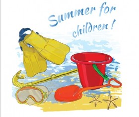 Hand drawn summer holiday backgrouns set 07