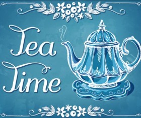 Hand drawn teapot background vector