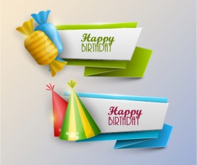 Happy birthday banner with candy vector