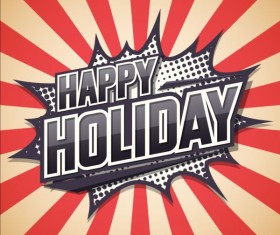 Happy holiday comic speech bubble vector