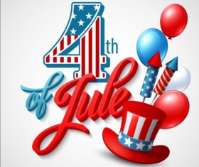 Happy independence day with balloons background vector 01