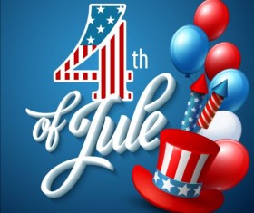 Happy independence day with balloons background vector 02