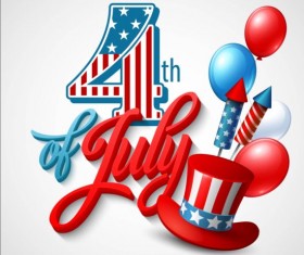 Happy independence day with balloons background vector 06