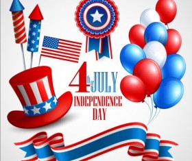 Happy independence day with balloons background vector 09