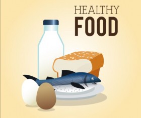 Healthy food illustration design vector 01