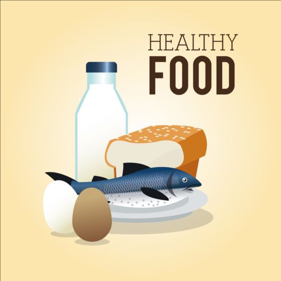 Healthy food illustration design vector 01