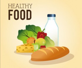 Healthy food illustration design vector 02