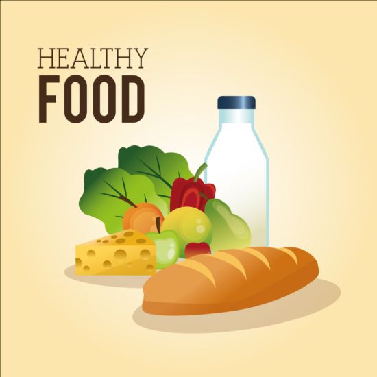 Healthy food illustration design vector 02