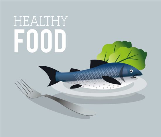 Healthy food illustration design vector 03