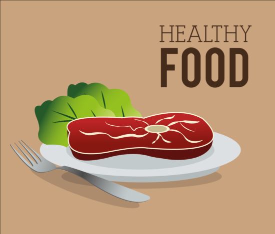 Healthy food illustration design vector 04