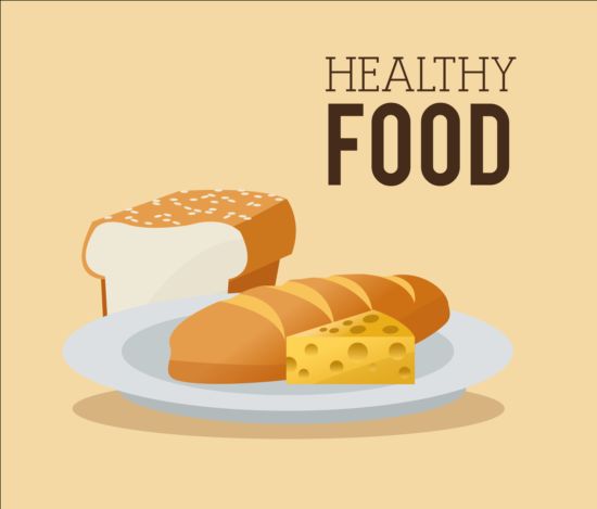 Healthy food illustration design vector 06