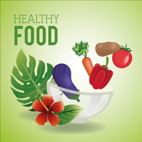 Healthy food illustration design vector 07