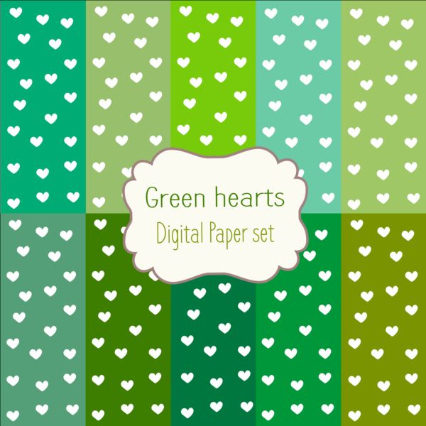 Heart paper and green background vector