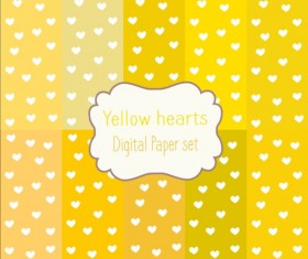 Heart paper and yellow background vector