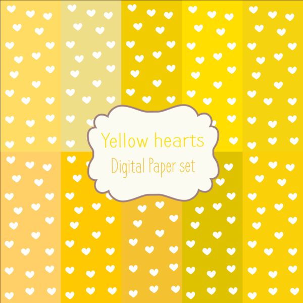Heart paper and yellow background vector