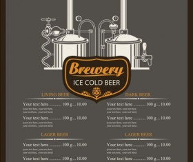 Ice clod beer menu vintage vector
