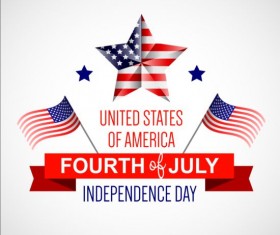 Independence Day with flag background vector 01