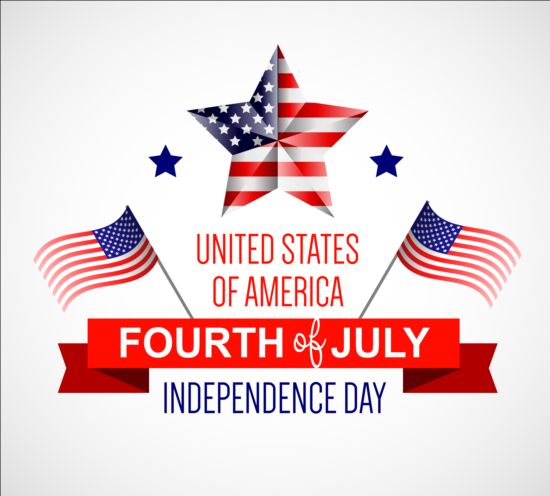 Independence Day with flag background vector 01