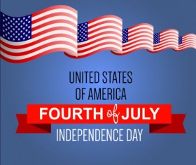 Independence Day with flag background vector 03