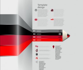 Infographics with number line template vector 02