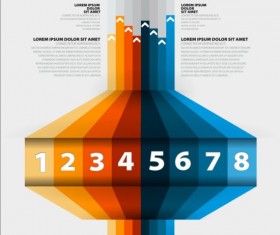 Infographics with number line template vector 03