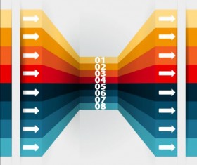 Infographics with number line template vector 04