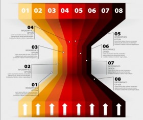 Infographics with number line template vector 06