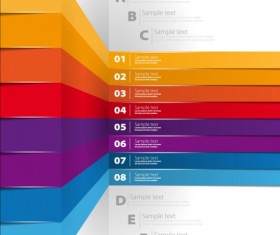 Infographics with number line template vector 08