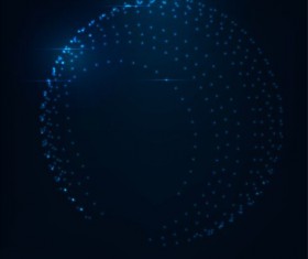 Light dots with blue tech background vector 03
