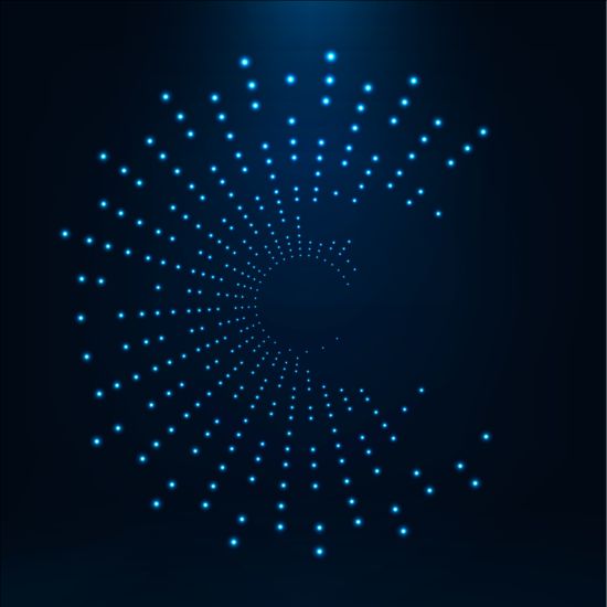 Light dots with blue tech background vector 04