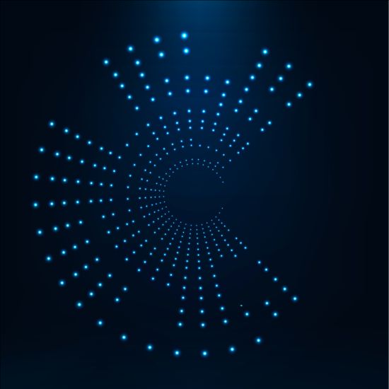 Light dots with blue tech background vector 05