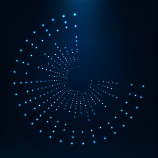 Light dots with blue tech background vector 06