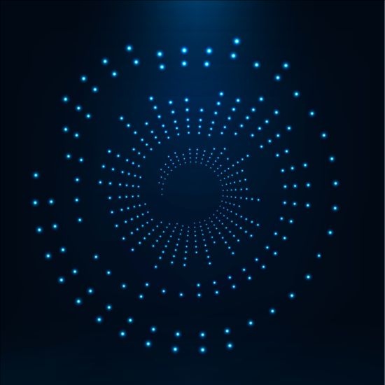 Light dots with blue tech background vector 07