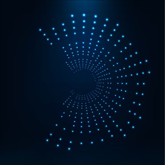 Light dots with blue tech background vector 08