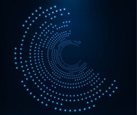 Light dots with blue tech background vector 09
