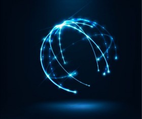 Light lines with sphere background vector 01